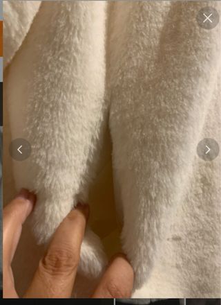 Abrigo de pelo  con capucha blanco talla única