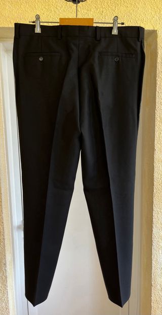 Pantalón de traje Cortefiel negro algodón
