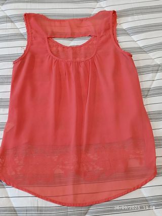 Blusa encaje coral talla S