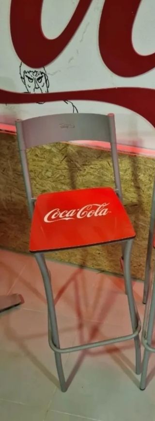 Taburete Coca-Cola Metal Rojo