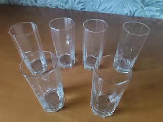 Juego de 6 vasos de cristal