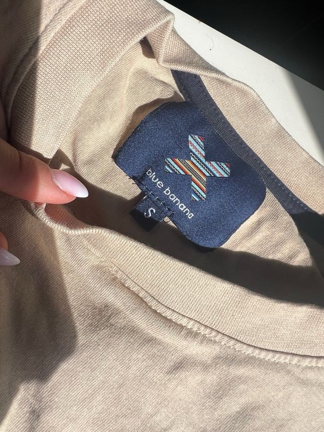 T-shirt Blue Banana Taglia S Cross Patchwork