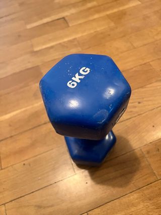 Mancuerna 6 kg azul