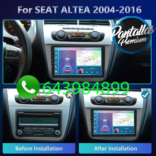 Radio Pantalla CARPLAY GPS USB para Seat Altea