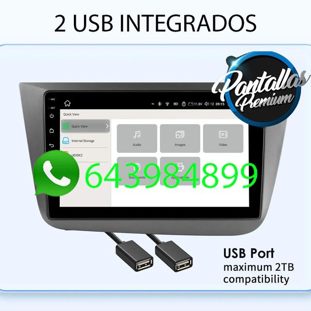 Radio Pantalla CARPLAY GPS USB para Seat Altea