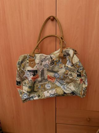 Bolso grande mujer estampado postales