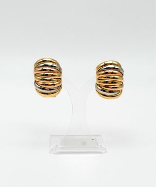 Pendientes de 3 colores de oro 18k