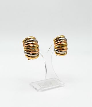 Pendientes de 3 colores de oro 18k