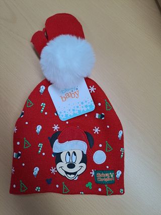 Cappellino e guanti Disney Baby Natale