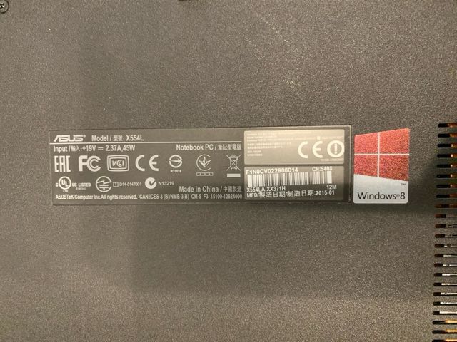 Portátil ASUS X554L Negro