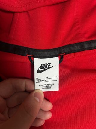 Sudadera Nike Tech Fleece Roja Junior