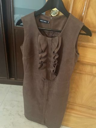 Vestido Junco y Arena ante marrón Talla 38