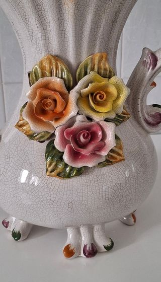 Brocca ceramica Bassano vintage fiori