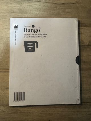 Rango. Matemáticas aplicadas a las CCSS 2 BCH