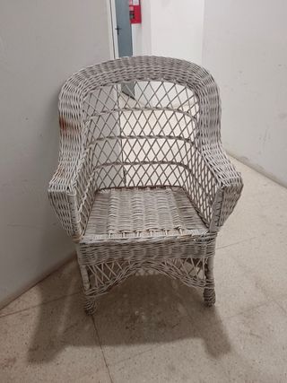 2 Sillones de Mimbre Blancos