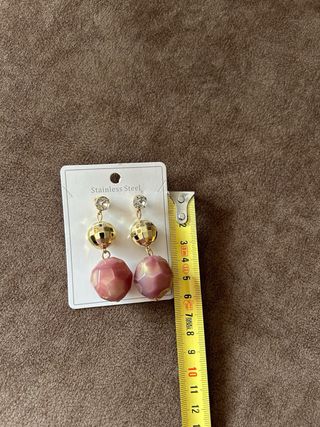 Orecchini pendenti donna oro e rosa