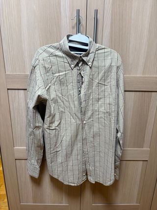 Camisa de cuadros beige