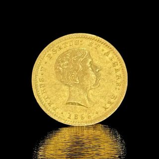 1000 Reis Portugal 1855 Gold Coin
