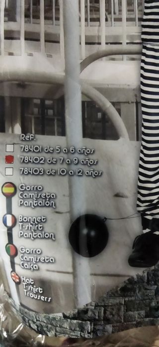 Disfraz de Presidiario Talla 7-9 años
