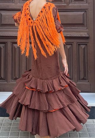 Traje de Flamenca flecos de GANCHILLO T 3840