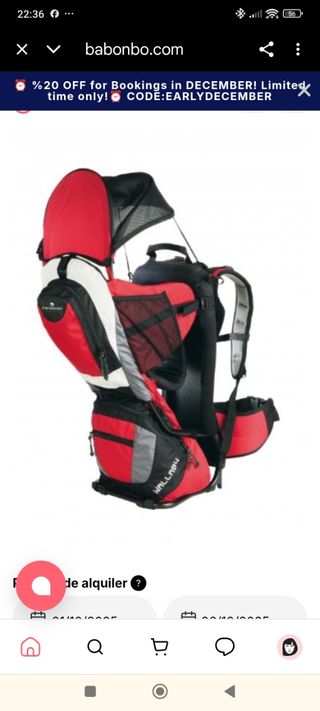 Mochila de porteo para trekking
