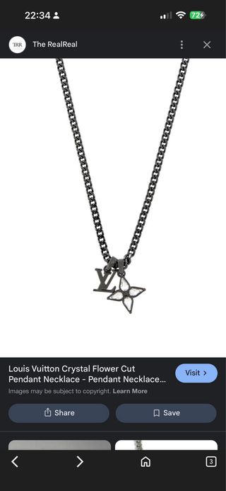 Collar Colgante Louis Vuitton Cristal Original 