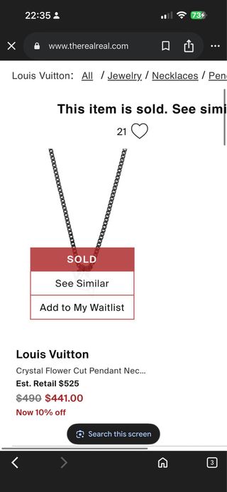 Collar Colgante Louis Vuitton Cristal Original 