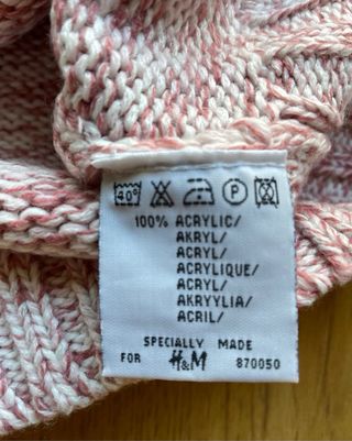 Jersey cuello alto ajustado rosa blanco T.S