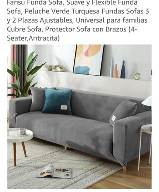 Funda sofá terciopelo 2 plazas gris azulado