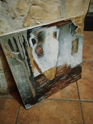 Cuadro decorativo de piedra y madera