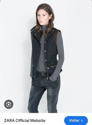 Chaqueta Zara Mujer Negro y Marrón