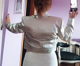 Cazadora Mango Plateada Talla M