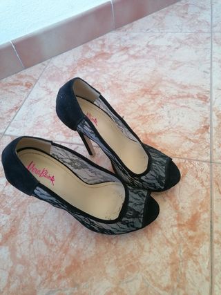 Scarpe décolleté Vera Blüm nere pizzo donna