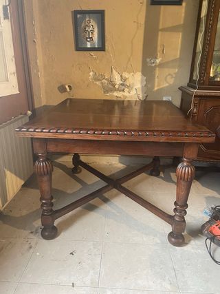 Mesa de comedor de madera maciza y 3 sillas