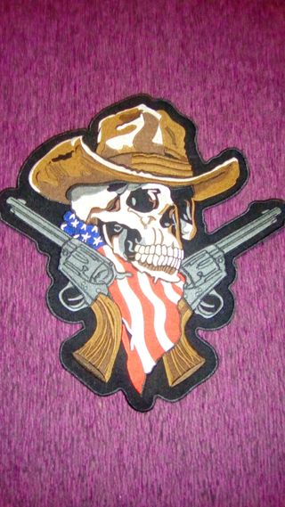 Parche nuevo espaldera Calavera Cowboy con Pistola
