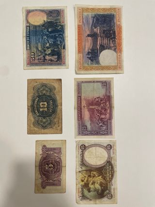 Lote 6 Billetes España Pesetas