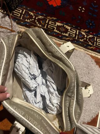 Bolso Emporio Armani Gris y Blanco