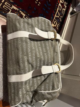 Bolso Emporio Armani Gris y Blanco
