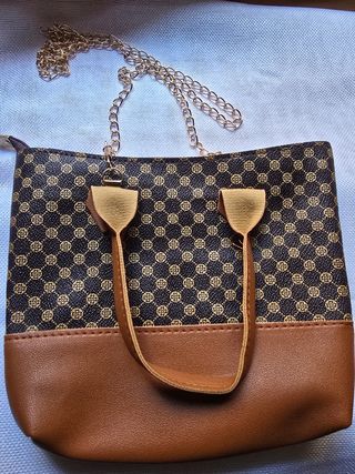 Bolso fiesta mujer azul y marrón