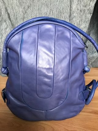 Bolso piel auténtica bandolera cremallera