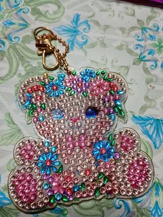 Llavero Oso Hecho a Mano Diamantes