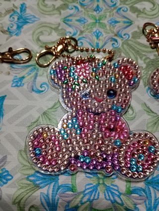 Llavero Oso Hecho a Mano Diamantes