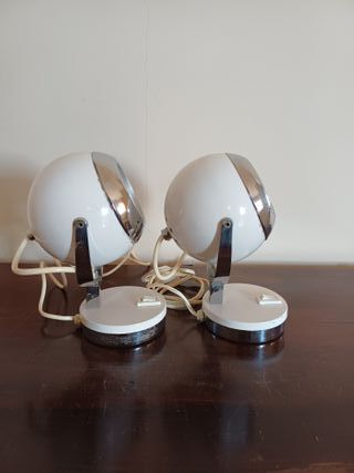 Coppia Lampade Eyeball bianche stile Reggiani