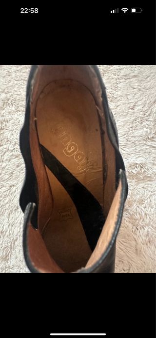 Zapatos tacón grueso piel negro  Angari