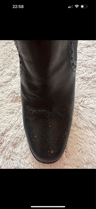 Zapatos tacón grueso piel negro  Angari