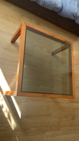 Mesa ratona madera y vidrio