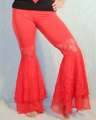 Completo 2 pezzi: abito e pantaloni rossi