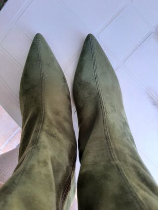 Botines Cuplé Verdes Tacón