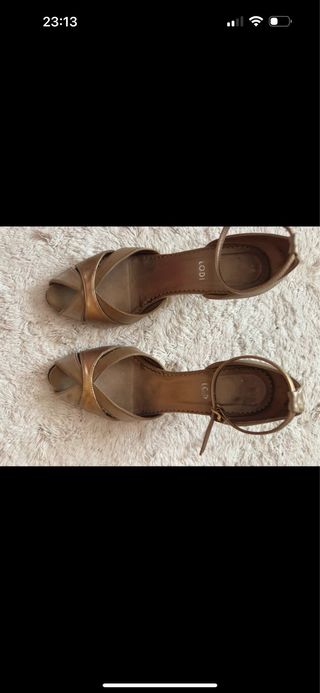 Sandalias Lodi Peeptoes Doradas Talla 38