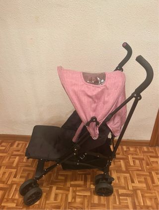 Silla de bastón rosa y negra